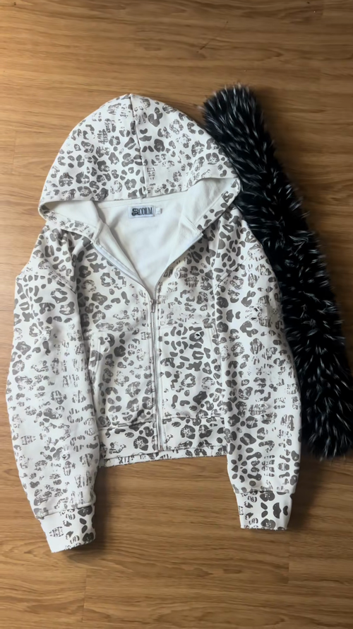 Feral Zip Hoodie-Snow Leopard