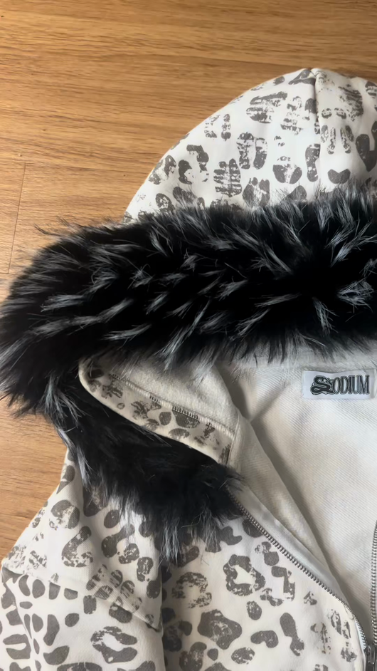 Feral Zip Hoodie-Snow Leopard